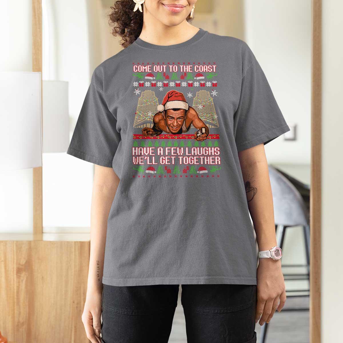 Nakatomi Plaza Party 1988 T Shirt For Women Come Out To The Coast Mcclane Ugly Xmas - Wonder Print Shop