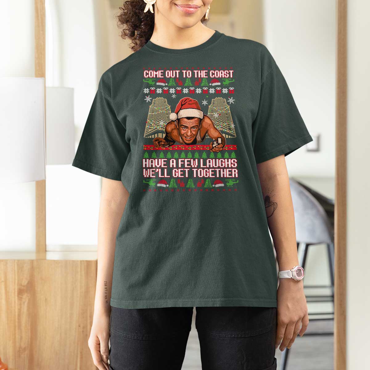 Nakatomi Plaza Party 1988 T Shirt For Women Come Out To The Coast Mcclane Ugly Xmas - Wonder Print Shop