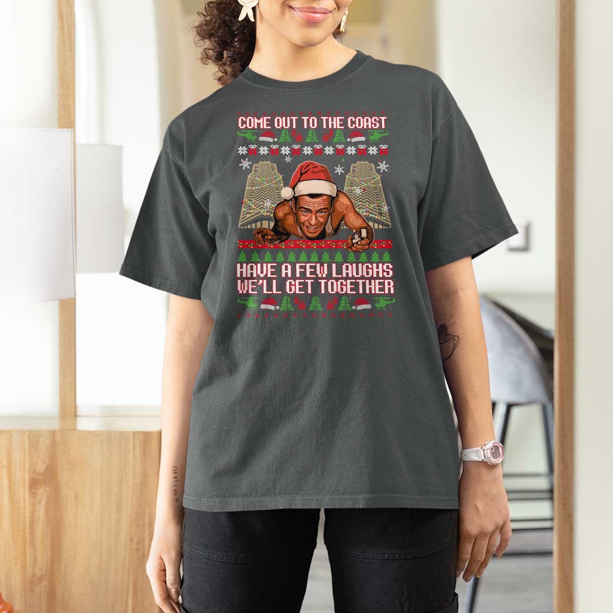 Nakatomi Plaza Party 1988 T Shirt For Women Come Out To The Coast Mcclane Ugly Xmas - Wonder Print Shop