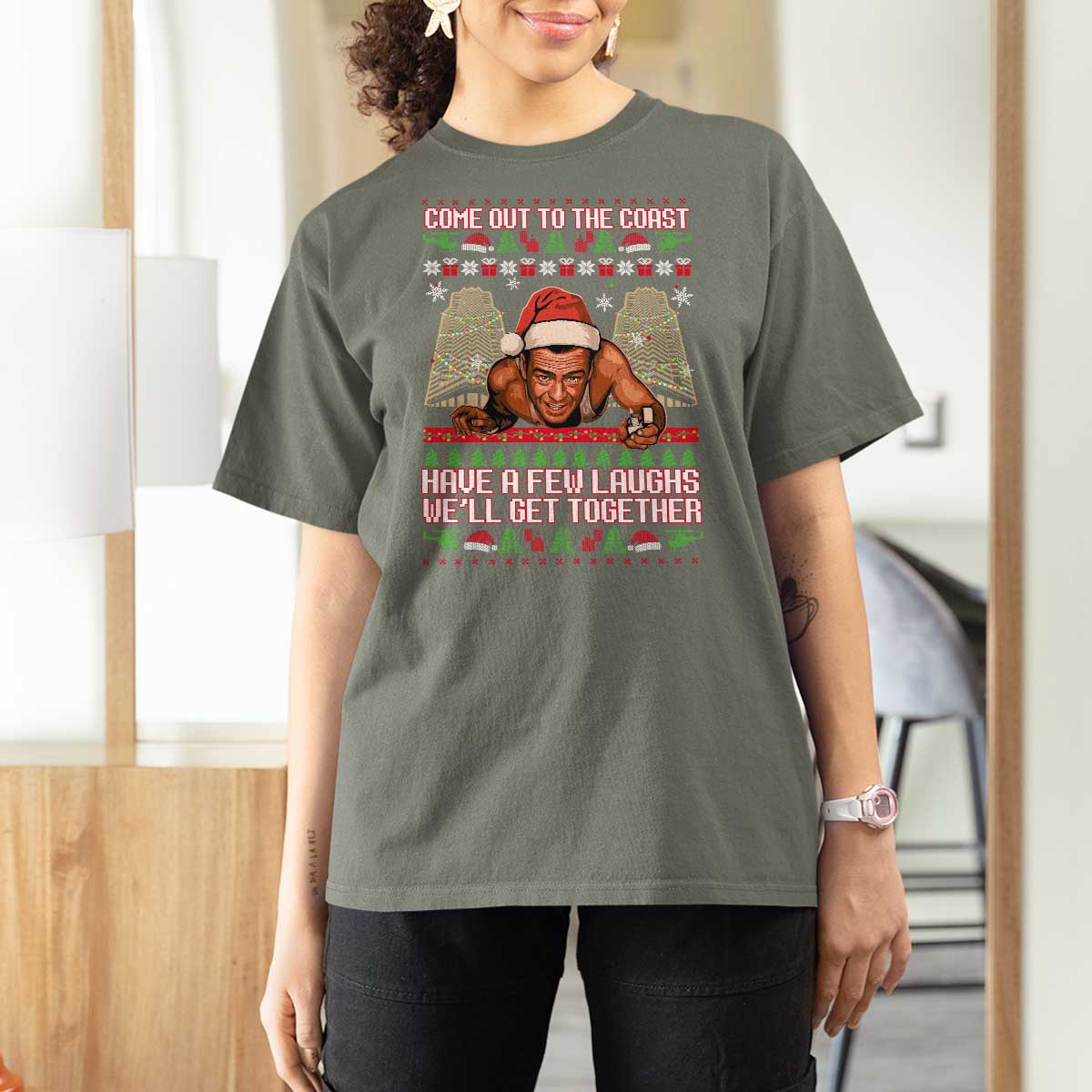 Nakatomi Plaza Party 1988 T Shirt For Women Come Out To The Coast Mcclane Ugly Xmas - Wonder Print Shop