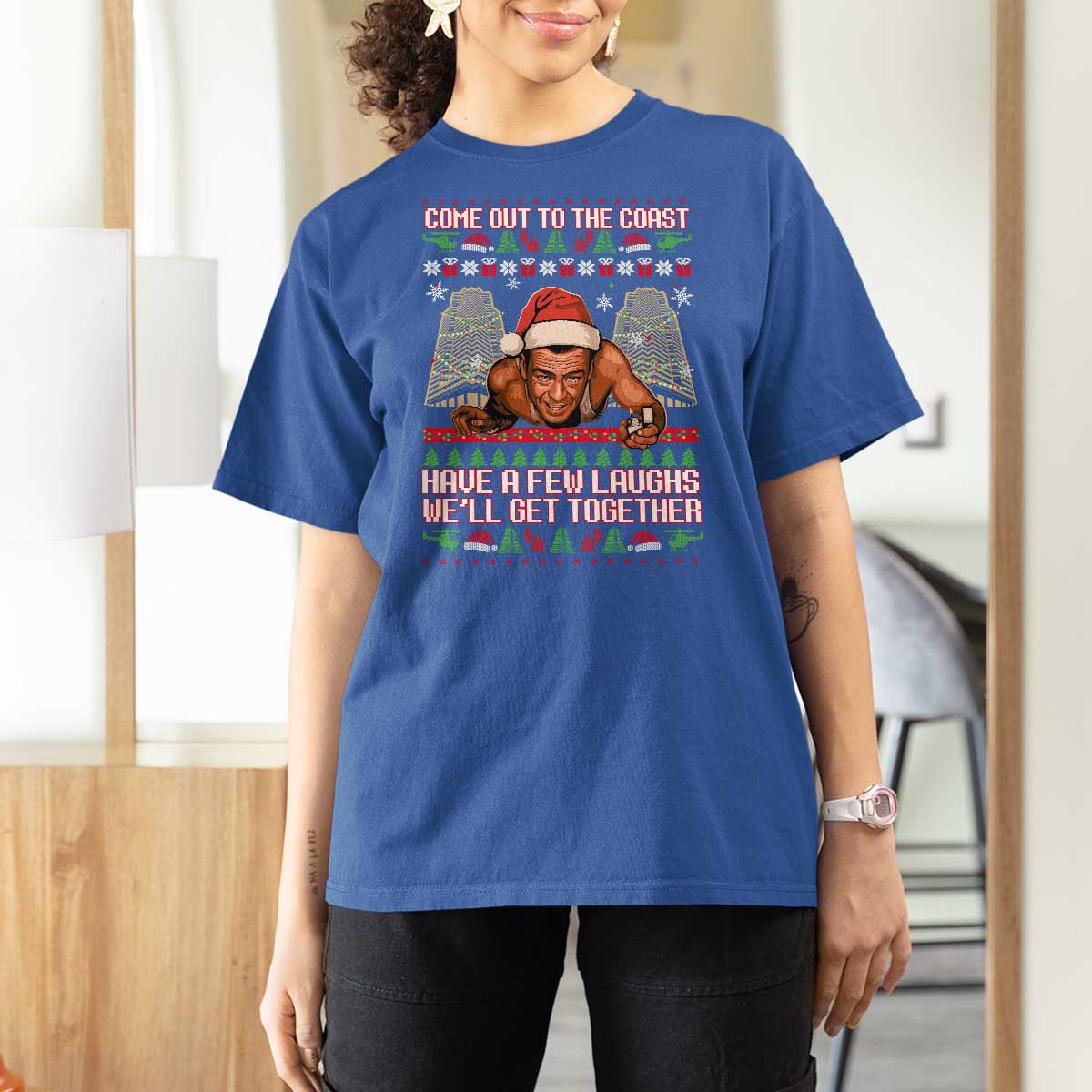 Nakatomi Plaza Party 1988 T Shirt For Women Come Out To The Coast Mcclane Ugly Xmas - Wonder Print Shop