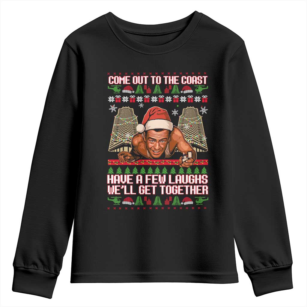 Nakatomi Plaza Party 1988 Youth Sweatshirt Come Out To The Coast Mcclane Ugly Xmas - Wonder Print Shop