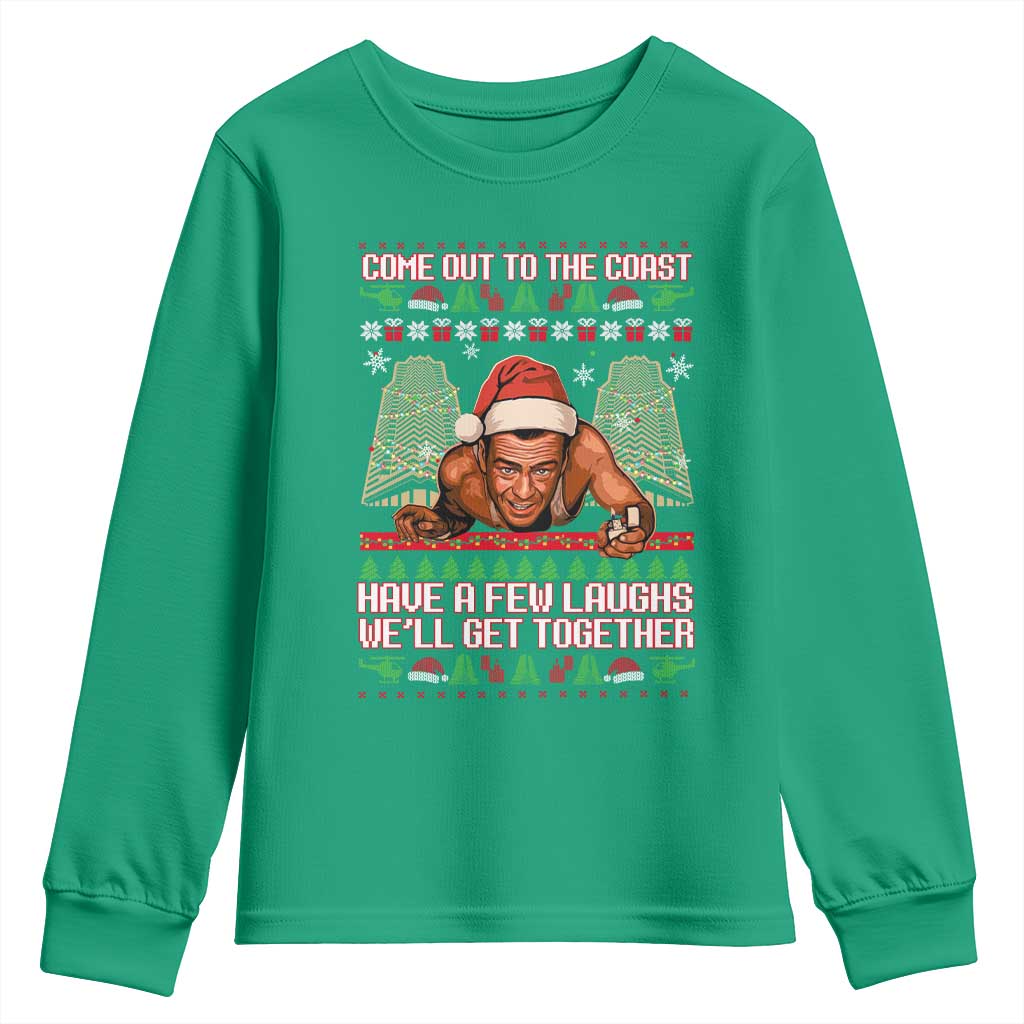 Nakatomi Plaza Party 1988 Youth Sweatshirt Come Out To The Coast Mcclane Ugly Xmas - Wonder Print Shop