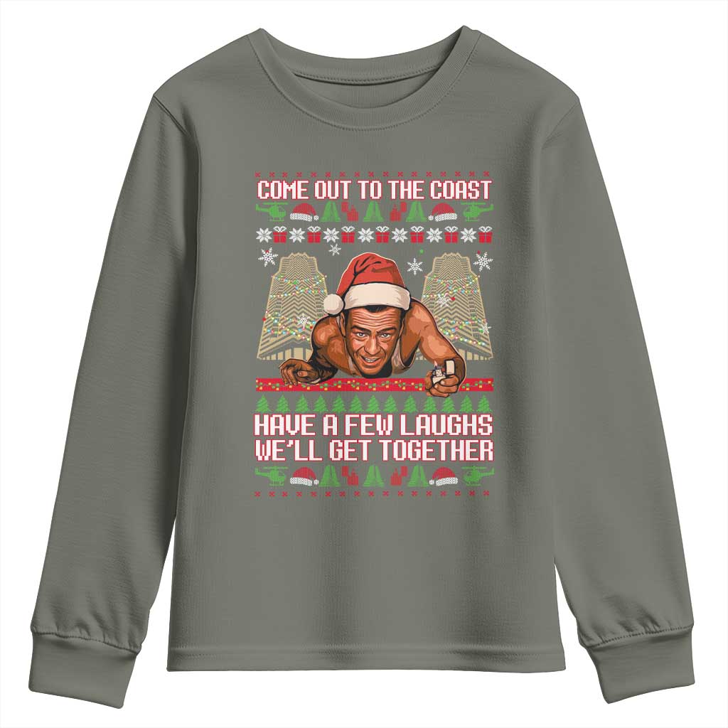 Nakatomi Plaza Party 1988 Youth Sweatshirt Come Out To The Coast Mcclane Ugly Xmas - Wonder Print Shop