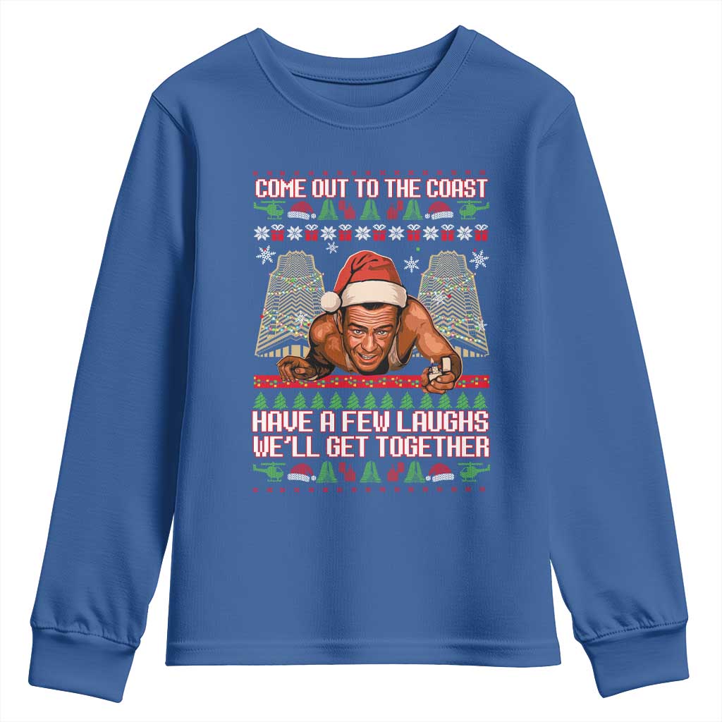 Nakatomi Plaza Party 1988 Youth Sweatshirt Come Out To The Coast Mcclane Ugly Xmas - Wonder Print Shop