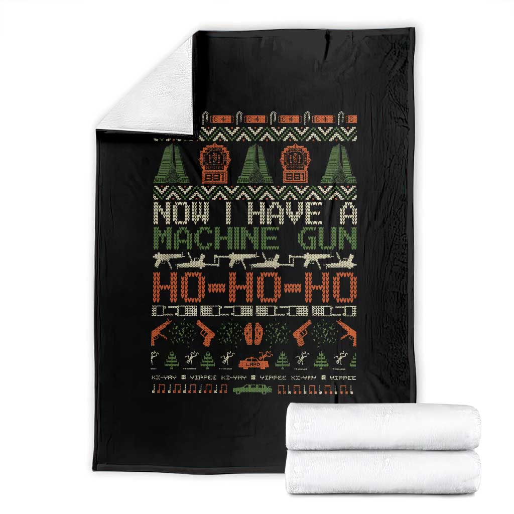 Now I Have A Machine Gun Throw Blanket Christmas 90s Movie Ugly Xmas - Wonder Print Shop