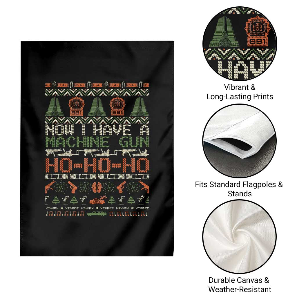Now I Have A Machine Gun Garden Flag Christmas 90s Movie Ugly Xmas - Wonder Print Shop