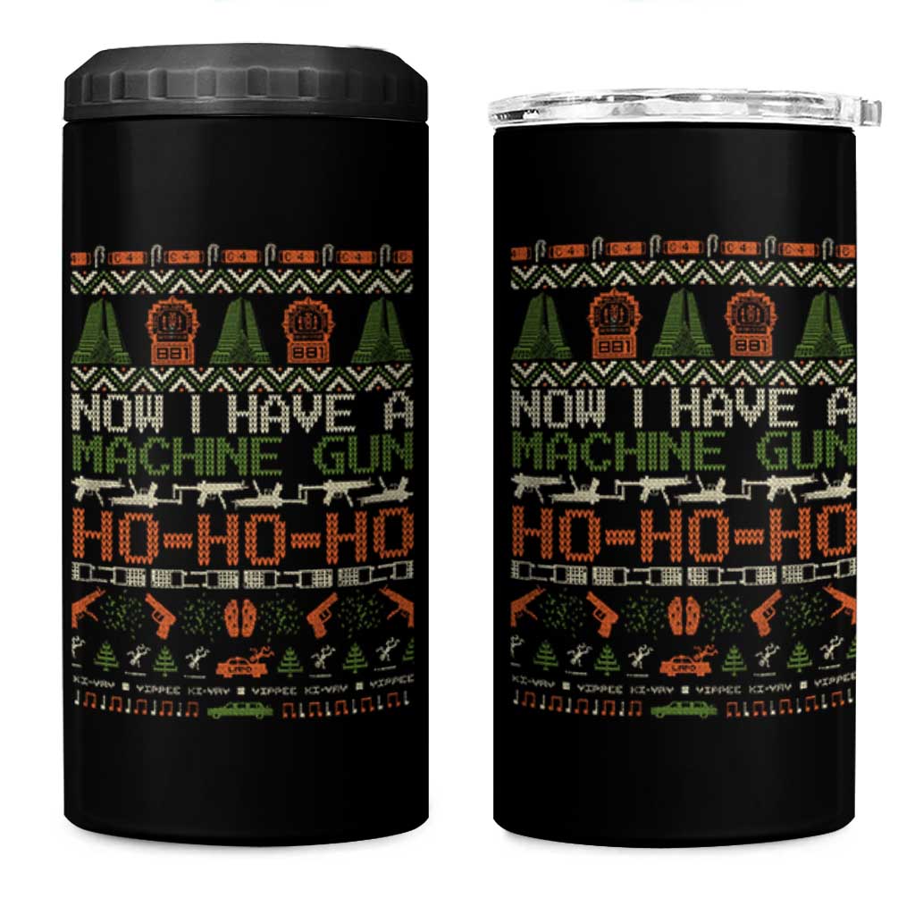 Now I Have A Machine Gun 4 in 1 Can Cooler Tumbler Christmas 90s Movie Ugly Xmas - Wonder Print Shop