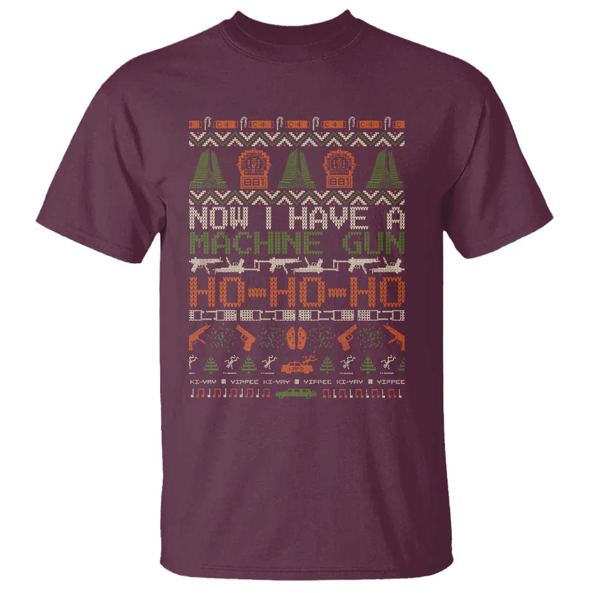 Now I Have A Machine Gun T Shirt Christmas 90s Movie Ugly Xmas - Wonder Print Shop