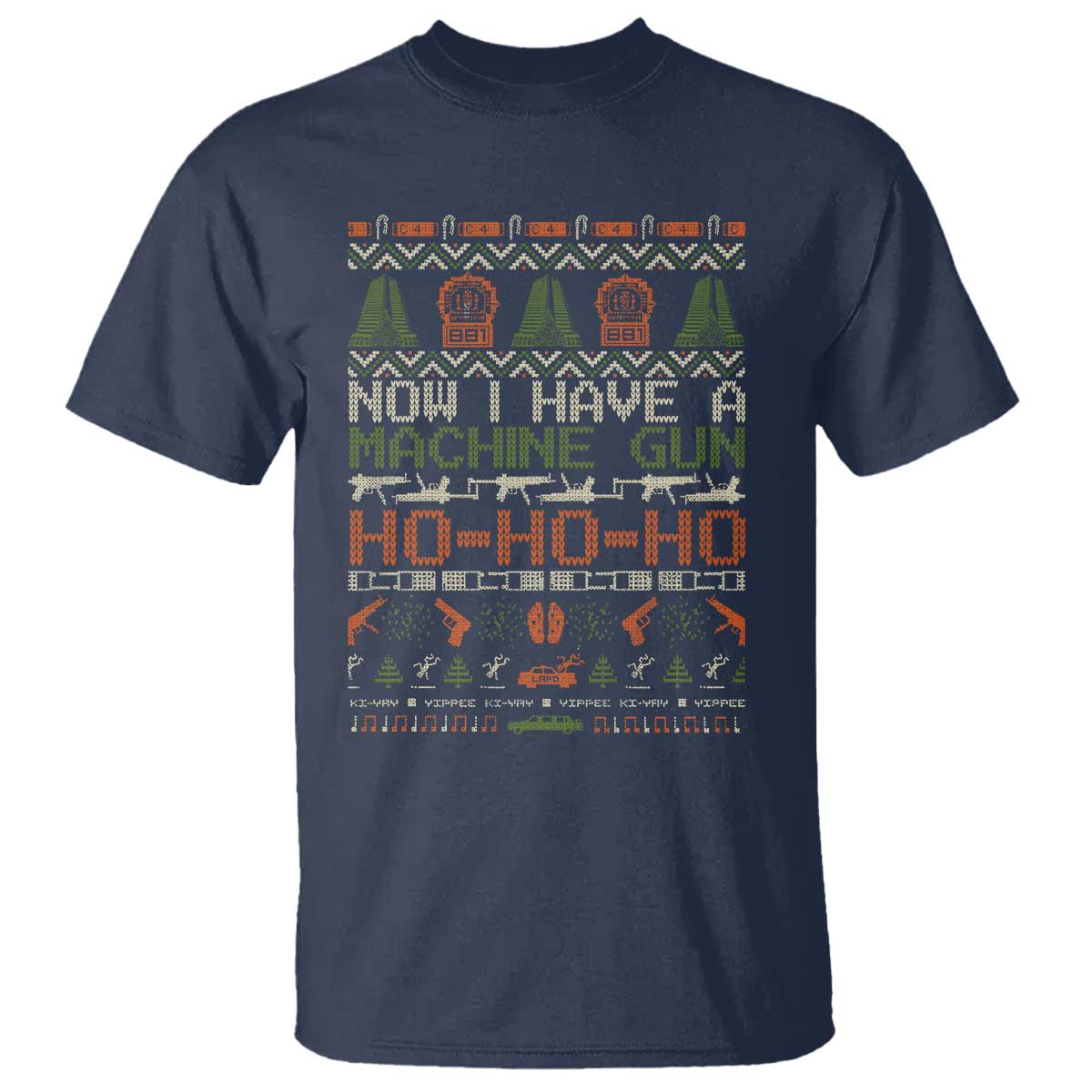 Now I Have A Machine Gun T Shirt Christmas 90s Movie Ugly Xmas - Wonder Print Shop