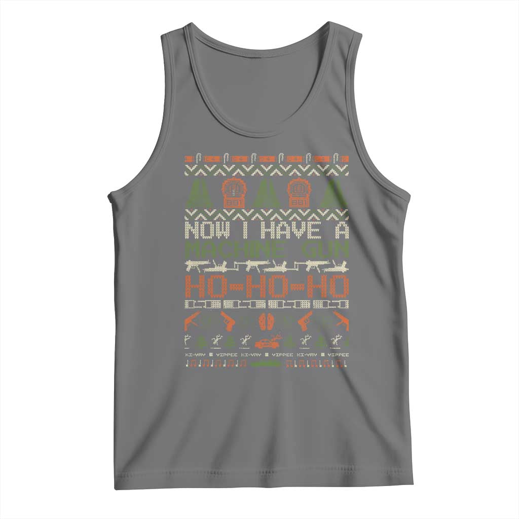 Now I Have A Machine Gun Tank Top Christmas 90s Movie Ugly Xmas - Wonder Print Shop