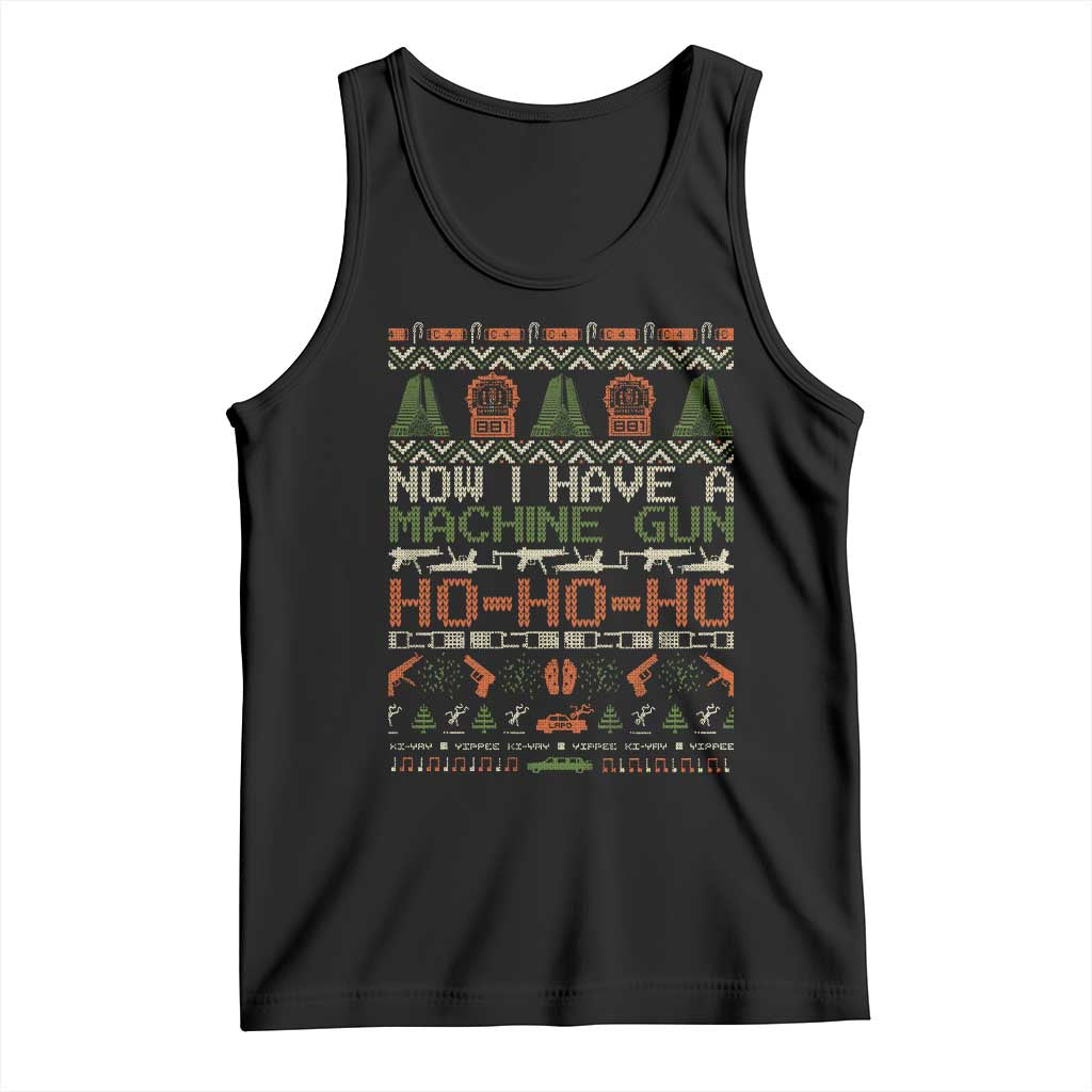 Now I Have A Machine Gun Tank Top Christmas 90s Movie Ugly Xmas - Wonder Print Shop