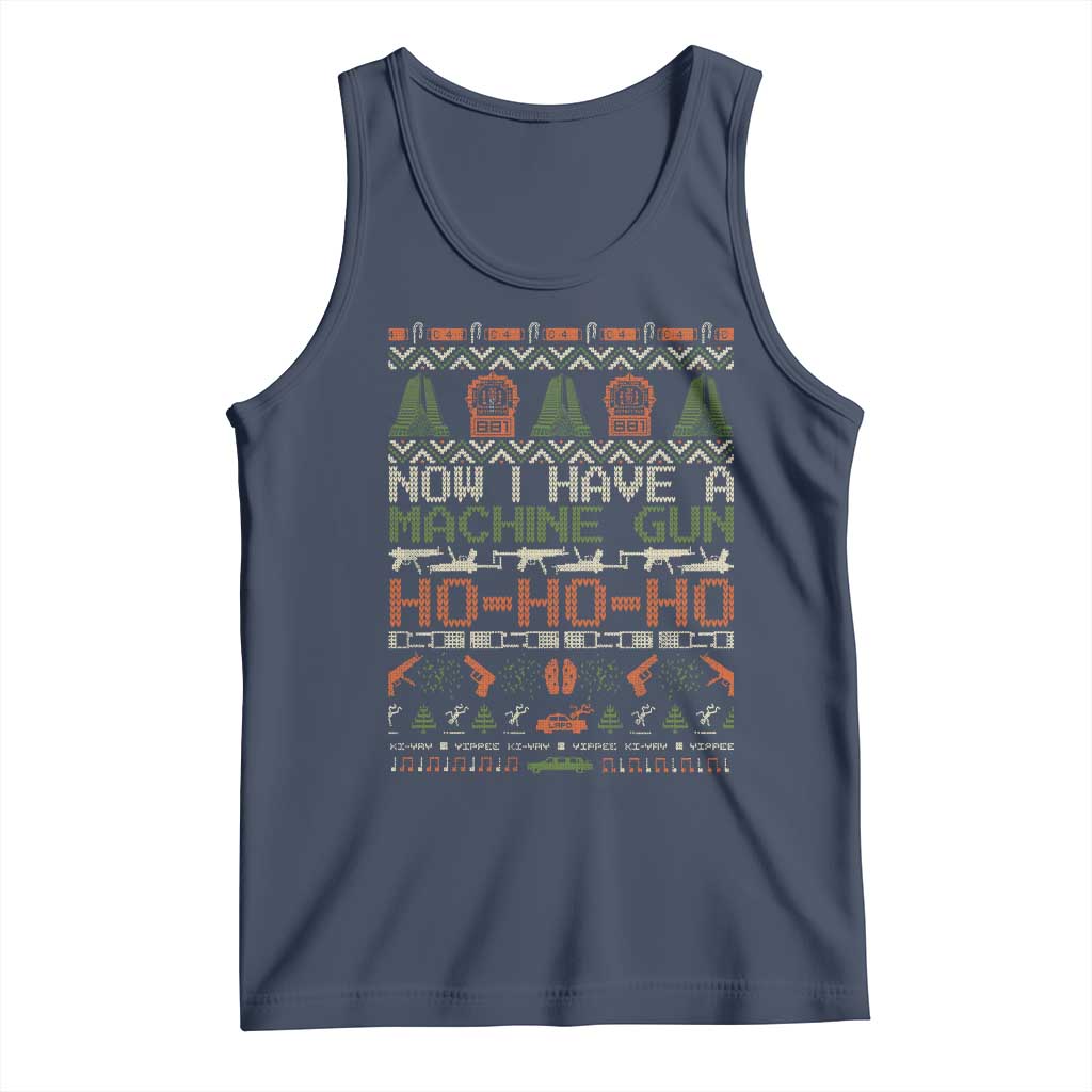 Now I Have A Machine Gun Tank Top Christmas 90s Movie Ugly Xmas - Wonder Print Shop