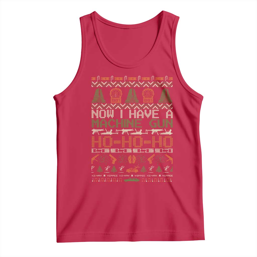 Now I Have A Machine Gun Tank Top Christmas 90s Movie Ugly Xmas - Wonder Print Shop