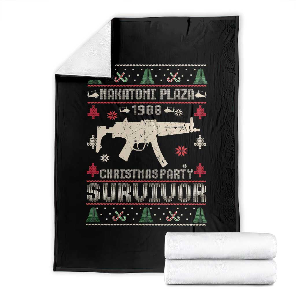 Nakatomi Plaza Christmas Party Throw Blanket Funny 80's Die Movie 1988 Ugly Christmas - Wonder Print Shop