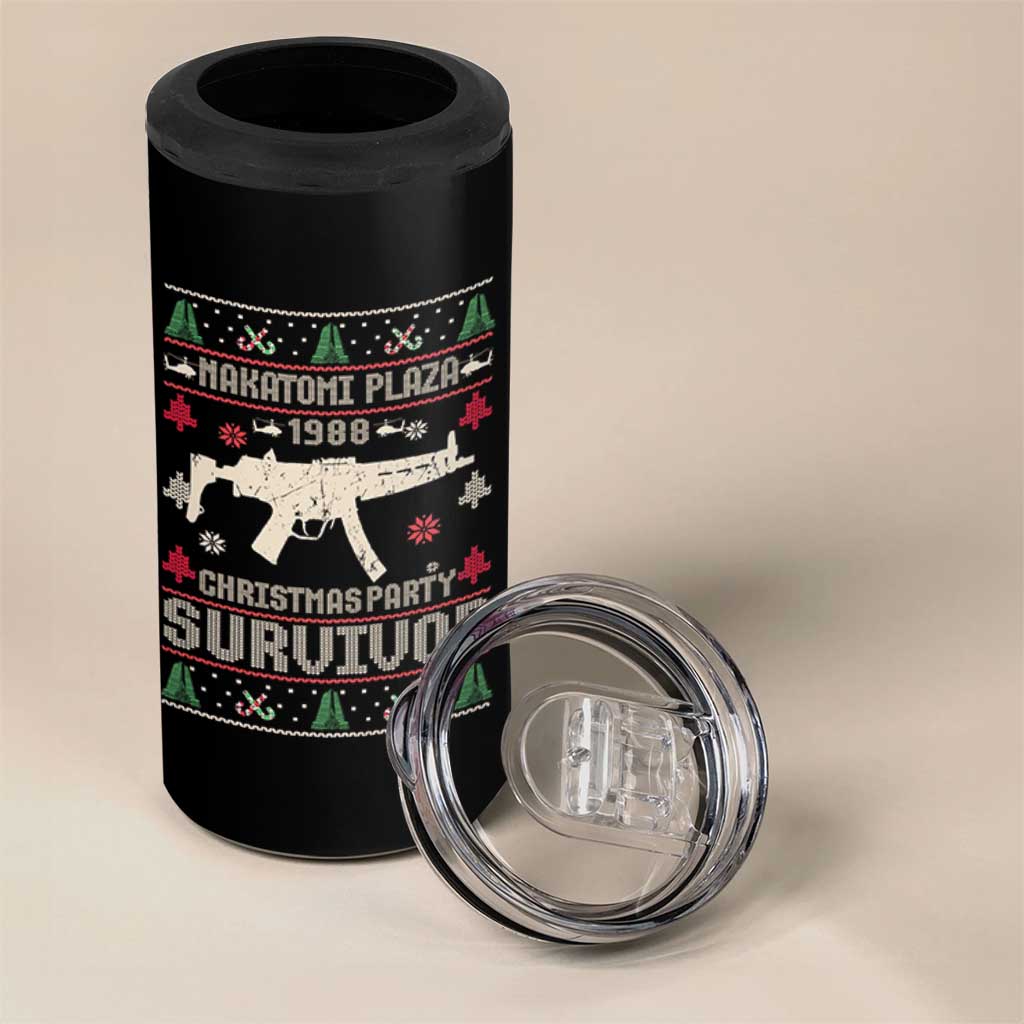 Nakatomi Plaza Christmas Party 4 in 1 Can Cooler Tumbler Funny 80's Die Movie 1988 Ugly Christmas - Wonder Print Shop