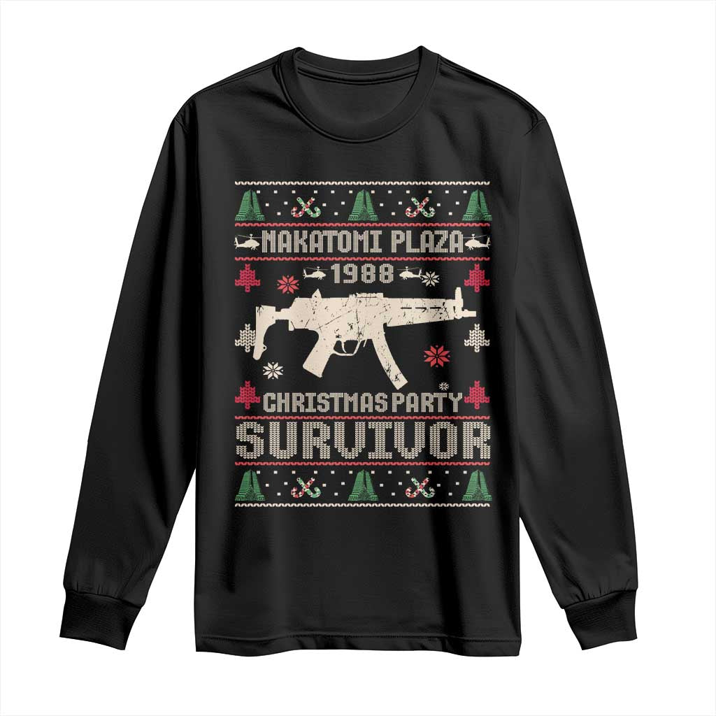 Nakatomi Plaza Christmas Party Long Sleeve Shirt Funny 80's Die Movie 1988 Ugly Christmas - Wonder Print Shop