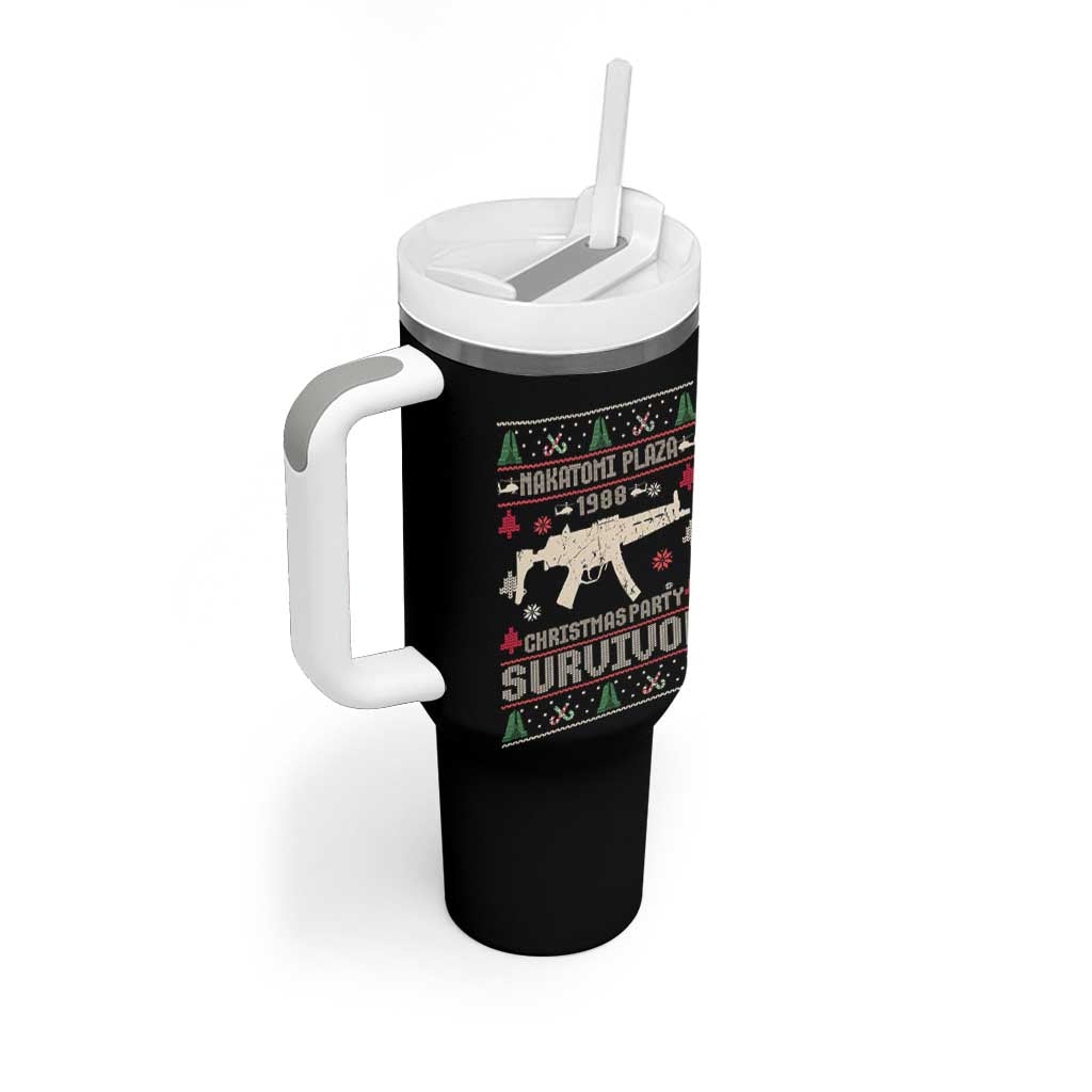 Nakatomi Plaza Christmas Party Tumbler With Handle Funny 80's Die Movie 1988 Ugly Christmas - Wonder Print Shop