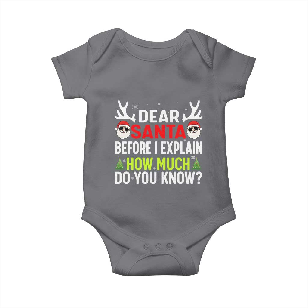 Funny Christmas Baby Onesie Dear Santa I Can Explain How Much Do You Know - Wonder Print Shop