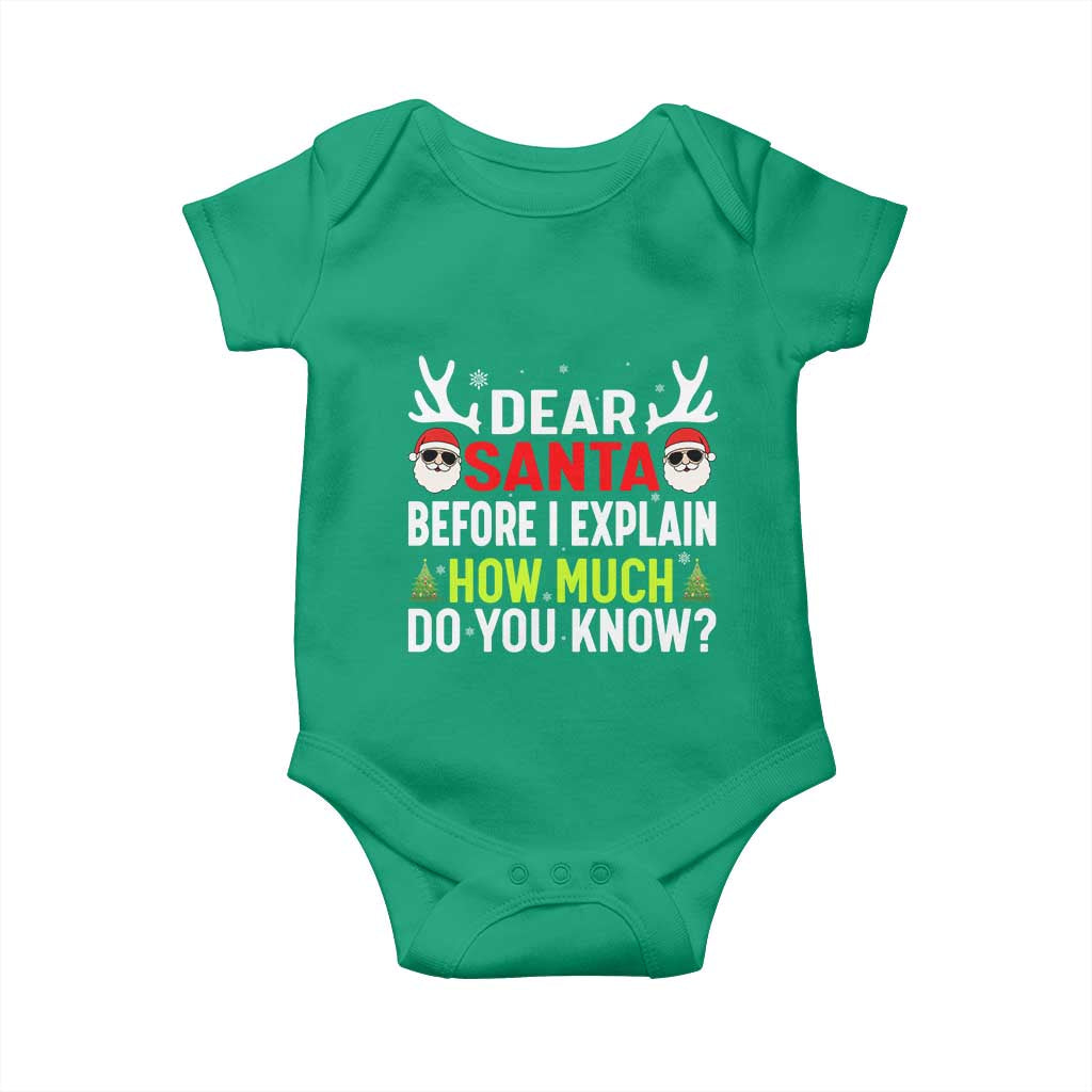 Funny Christmas Baby Onesie Dear Santa I Can Explain How Much Do You Know - Wonder Print Shop