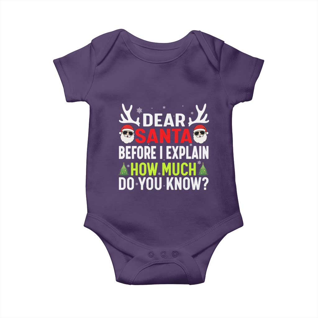 Funny Christmas Baby Onesie Dear Santa I Can Explain How Much Do You Know - Wonder Print Shop