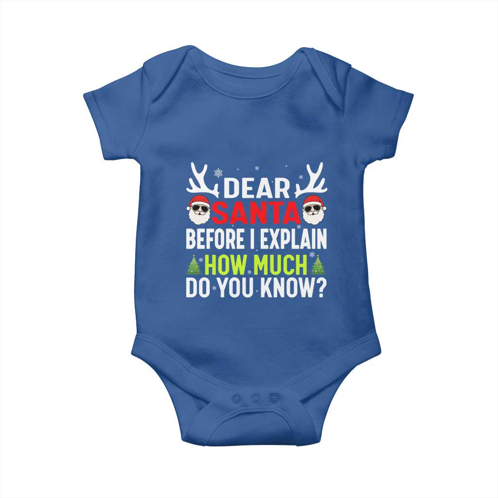 Funny Christmas Baby Onesie Dear Santa I Can Explain How Much Do You Know - Wonder Print Shop