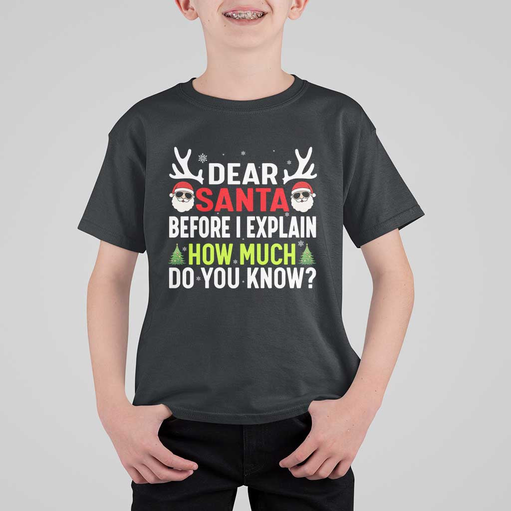 Funny Christmas T Shirt For Kid Dear Santa I Can Explain How Much Do You Know - Wonder Print Shop