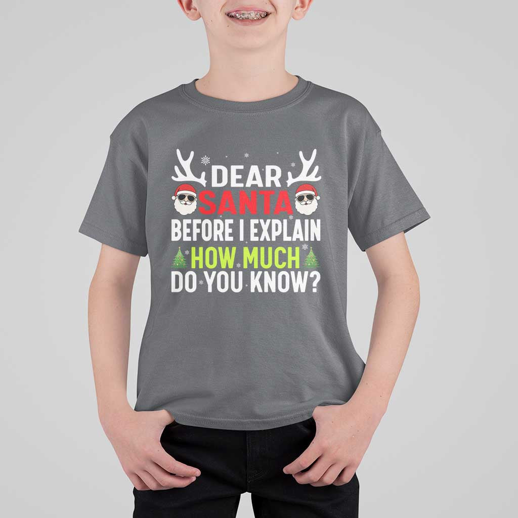 Funny Christmas T Shirt For Kid Dear Santa I Can Explain How Much Do You Know - Wonder Print Shop
