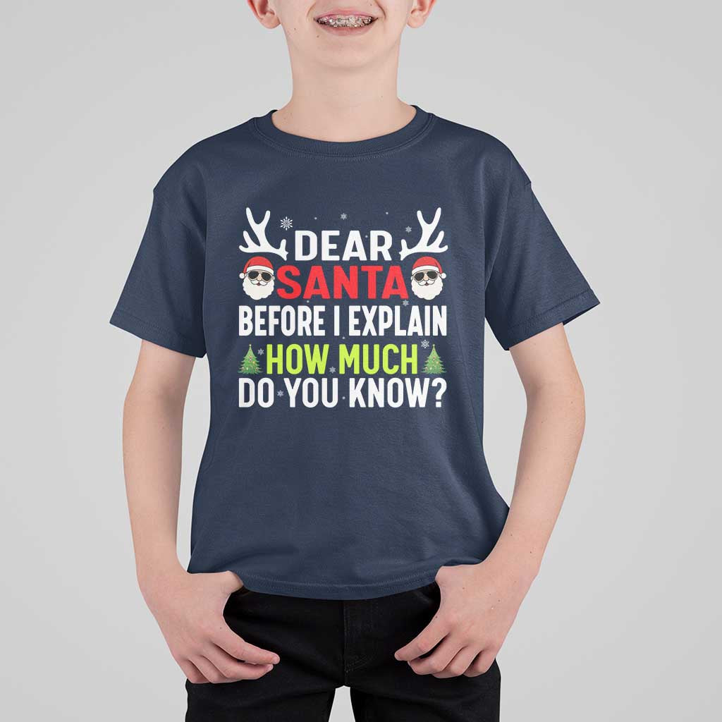 Funny Christmas T Shirt For Kid Dear Santa I Can Explain How Much Do You Know - Wonder Print Shop