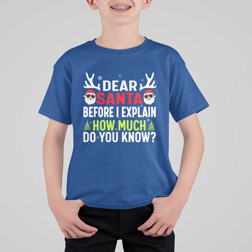 Funny Christmas T Shirt For Kid Dear Santa I Can Explain How Much Do You Know - Wonder Print Shop