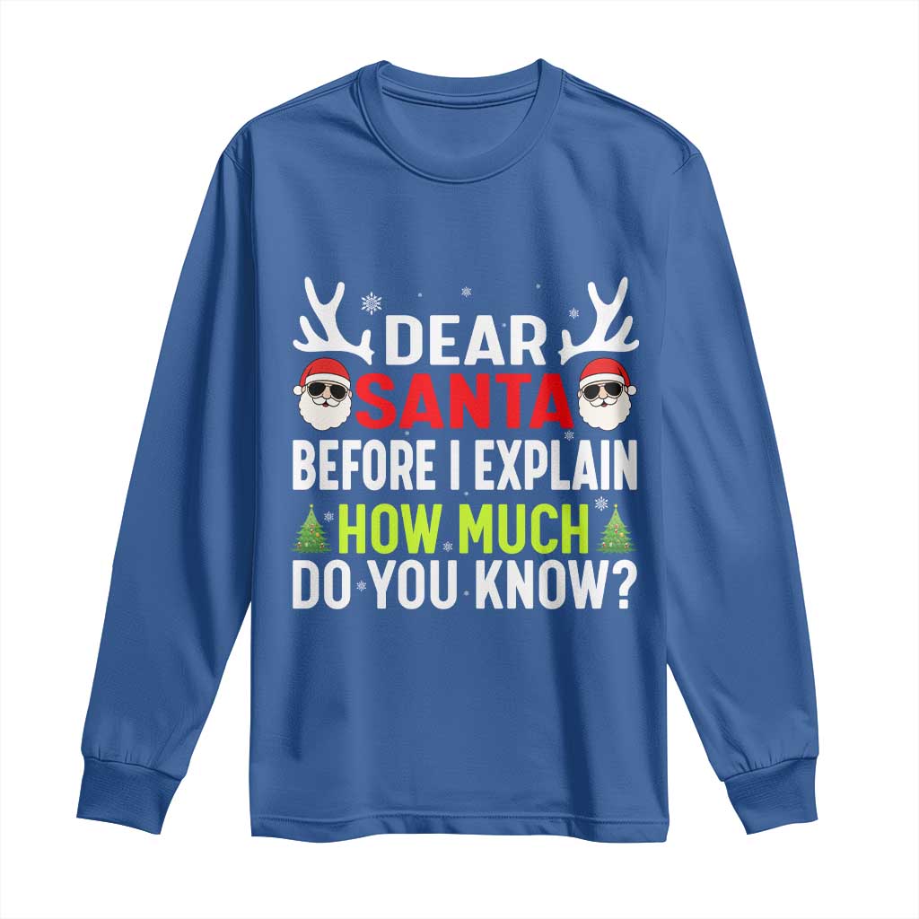 Funny Christmas Long Sleeve Shirt Dear Santa I Can Explain How Much Do You Know - Wonder Print Shop