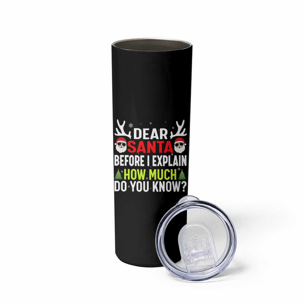 Funny Christmas Skinny Tumbler Dear Santa I Can Explain How Much Do You Know - Wonder Print Shop