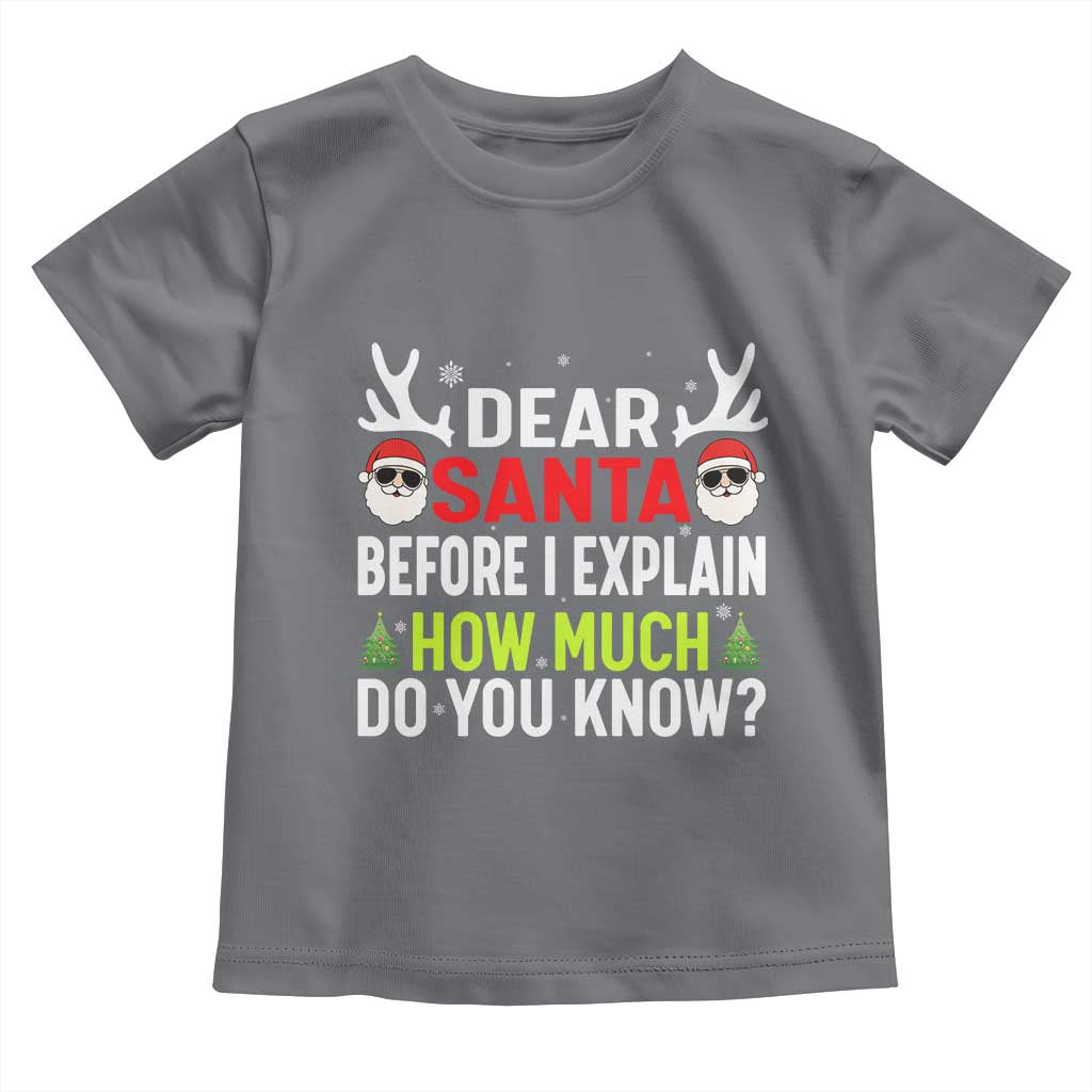 Funny Christmas Toddler T Shirt Dear Santa I Can Explain How Much Do You Know - Wonder Print Shop