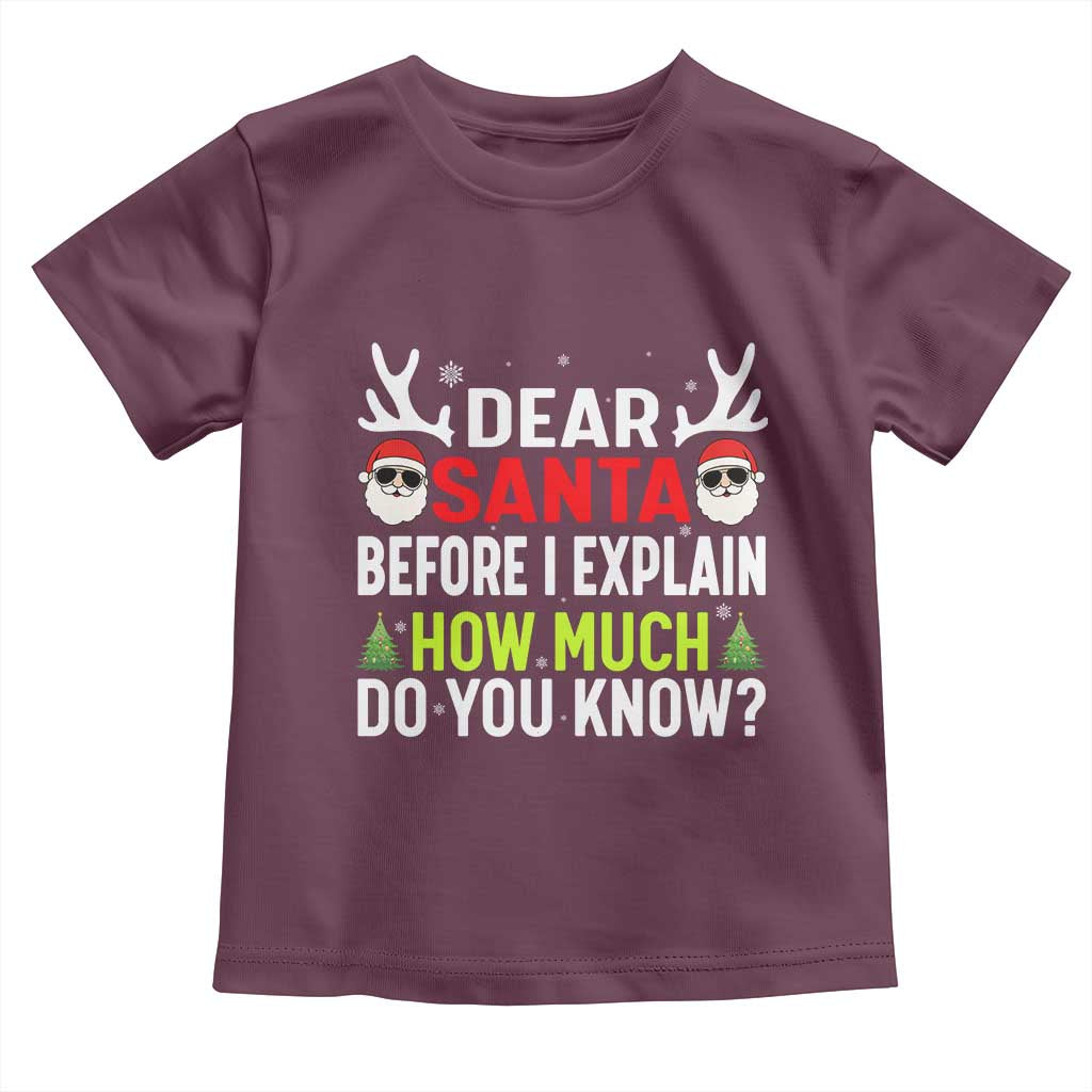 Funny Christmas Toddler T Shirt Dear Santa I Can Explain How Much Do You Know - Wonder Print Shop