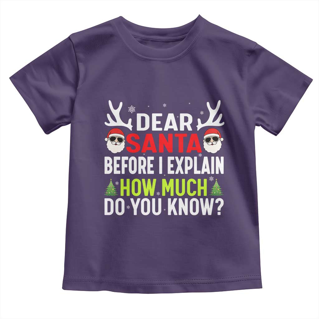 Funny Christmas Toddler T Shirt Dear Santa I Can Explain How Much Do You Know - Wonder Print Shop