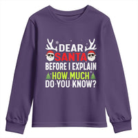 Funny Christmas Youth Sweatshirt Dear Santa I Can Explain How Much Do You Know - Wonder Print Shop