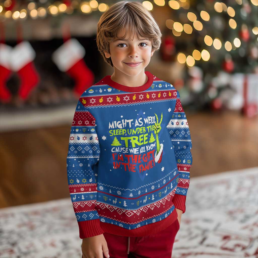 Funny Christmas Hanukkah Ugly Sweater I'm The Gift Kids Pajamas Girls Boys - Wonder Print Shop