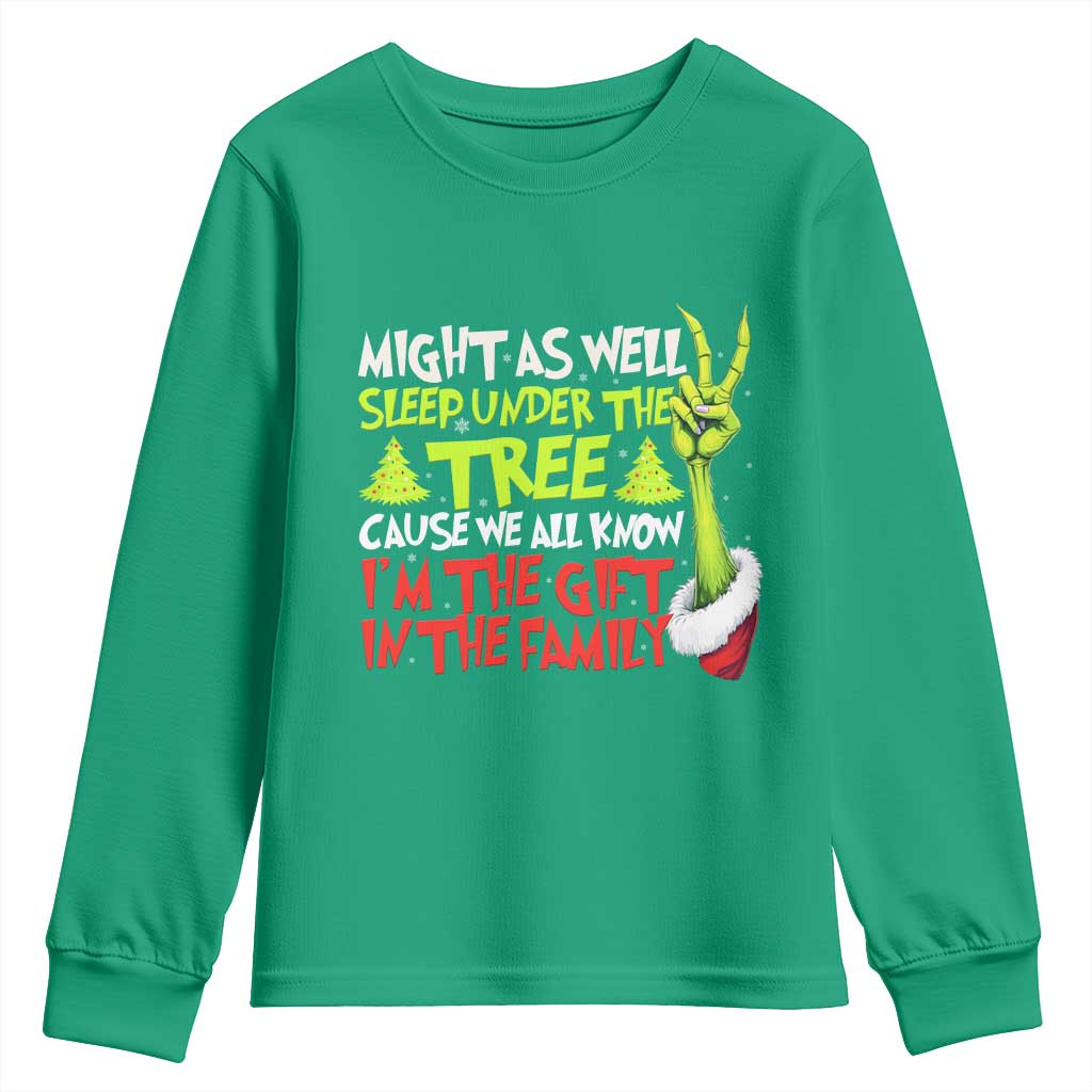 Funny Christmas Youth Sweatshirt I'm The Gift Kids Pajamas Girls Boys - Wonder Print Shop