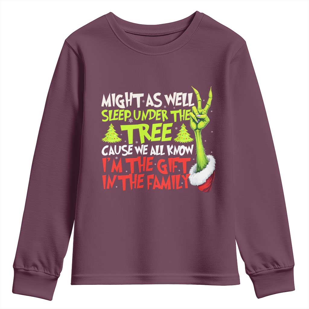 Funny Christmas Youth Sweatshirt I'm The Gift Kids Pajamas Girls Boys - Wonder Print Shop