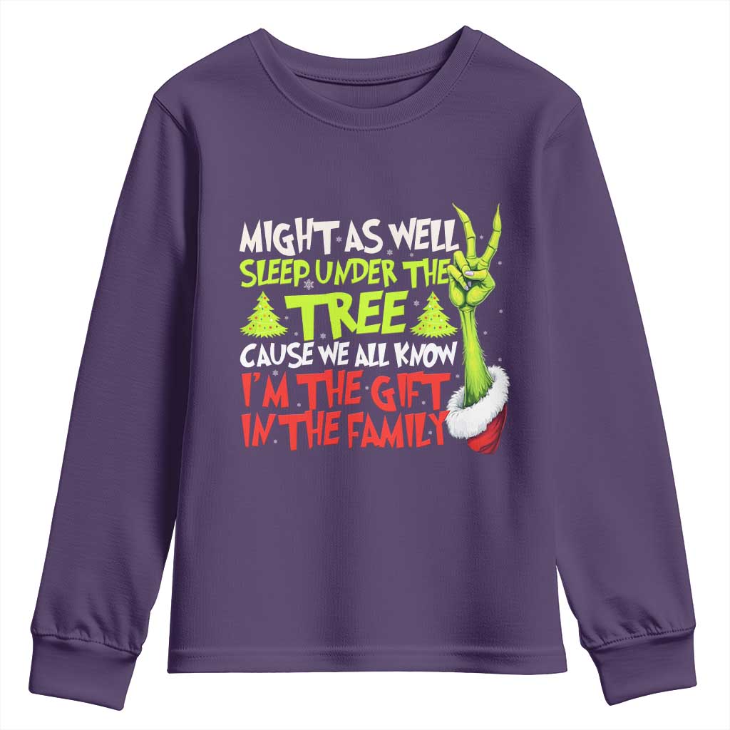 Funny Christmas Youth Sweatshirt I'm The Gift Kids Pajamas Girls Boys - Wonder Print Shop