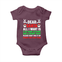 Funny Christmas Baby Onesie Dear Santa All I Want Is A Fat Bank Account Skinny Body - Wonder Print Shop