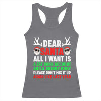 Funny Christmas Racerback Tank Top Dear Santa All I Want Is A Fat Bank Account Skinny Body - Wonder Print Shop