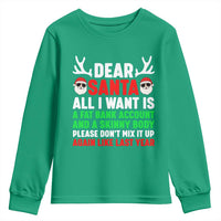 Funny Christmas Youth Sweatshirt Dear Santa All I Want Is A Fat Bank Account Skinny Body - Wonder Print Shop