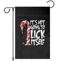 Funny Dirty Christmas Garden Flag It's Not Going To Lick Itself Adult Humor Cringe Candy Cane - Wonder Print Shop