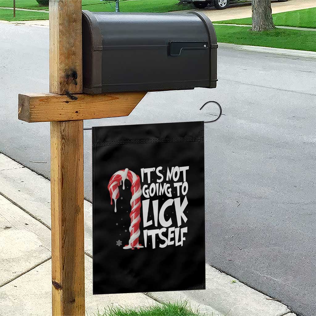 Funny Dirty Christmas Garden Flag It's Not Going To Lick Itself Adult Humor Cringe Candy Cane - Wonder Print Shop