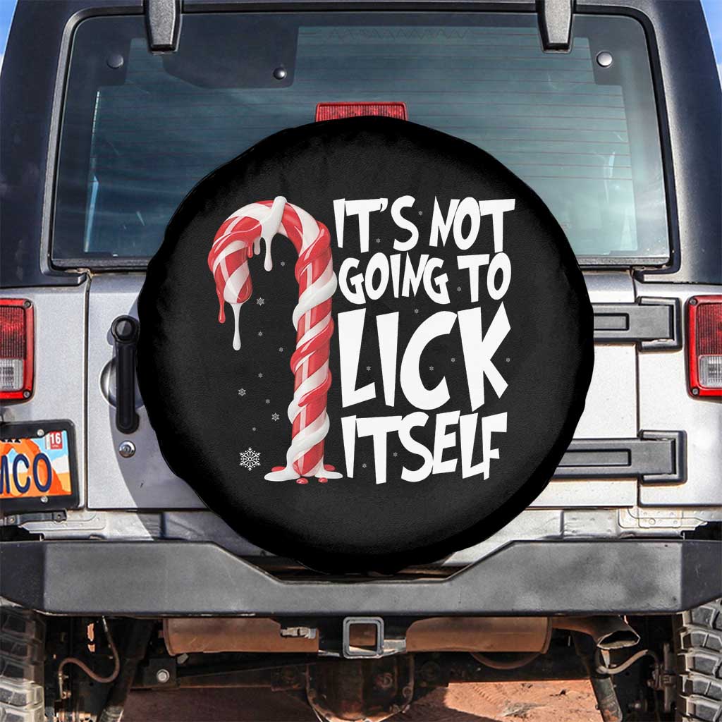 Funny Dirty Christmas Spare Tire Cover It's Not Going To Lick Itself Adult Humor Cringe Candy Cane TS10