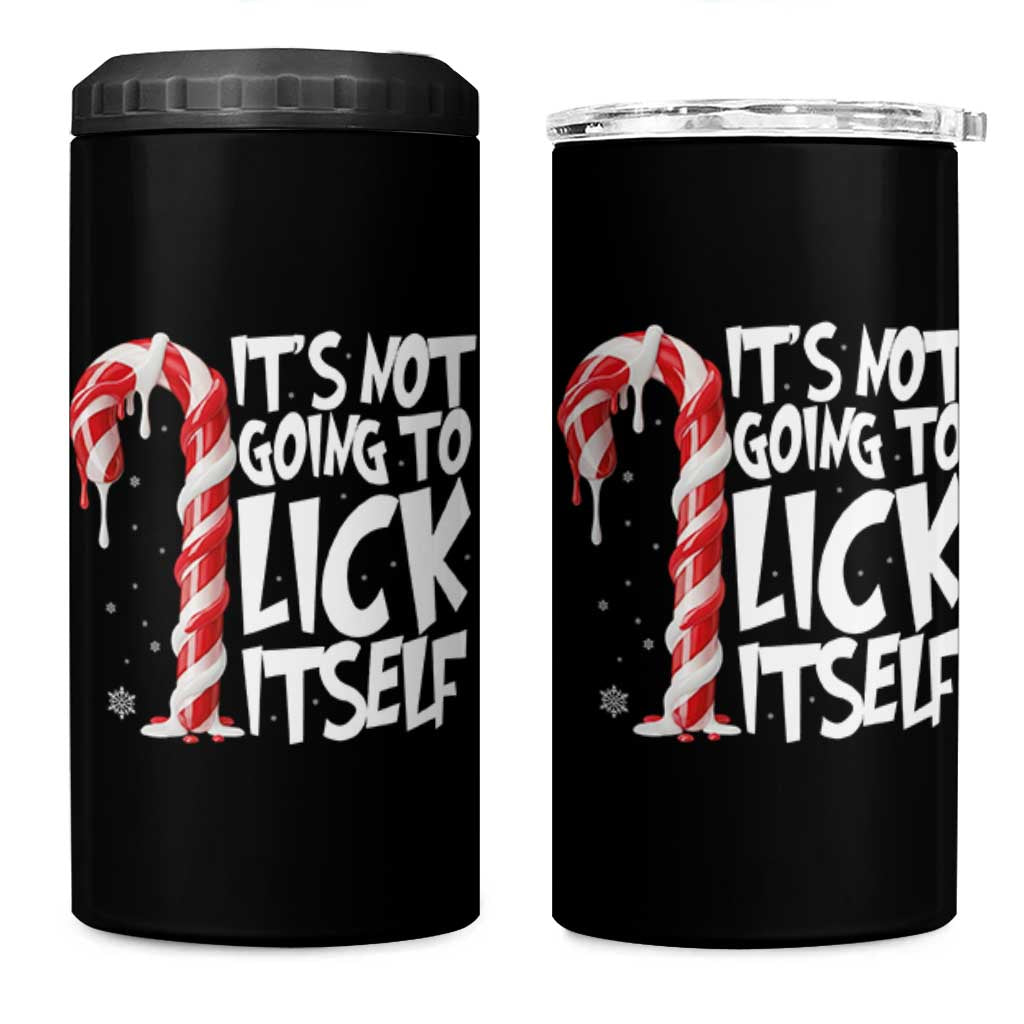Funny Dirty Christmas 4 in 1 Can Cooler Tumbler It's Not Going To Lick Itself Adult Humor Cringe Candy Cane - Wonder Print Shop