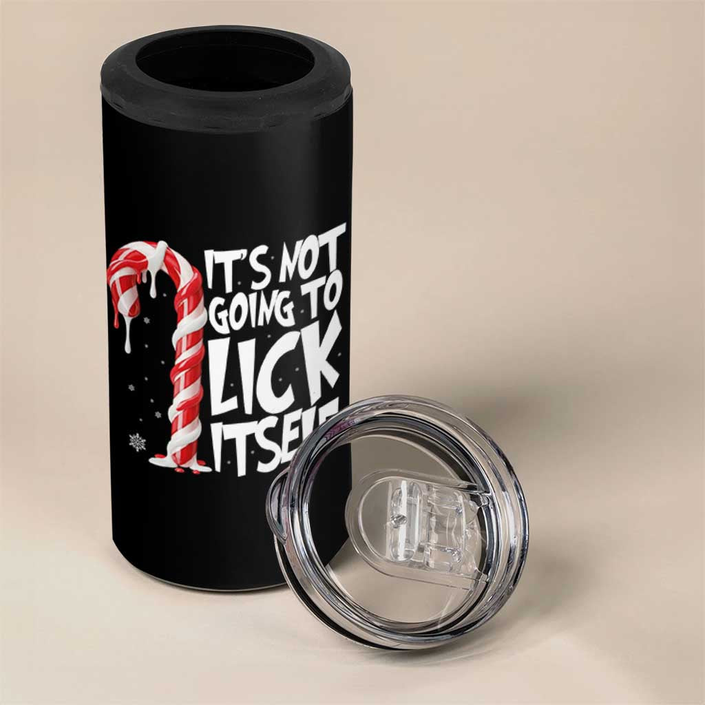 Funny Dirty Christmas 4 in 1 Can Cooler Tumbler It's Not Going To Lick Itself Adult Humor Cringe Candy Cane - Wonder Print Shop
