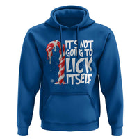 Funny Dirty Christmas Hoodie It's Not Going To Lick Itself Adult Humor Cringe Candy Cane - Wonder Print Shop