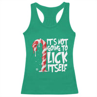 Funny Dirty Christmas Racerback Tank Top It's Not Going To Lick Itself Adult Humor Cringe Candy Cane - Wonder Print Shop